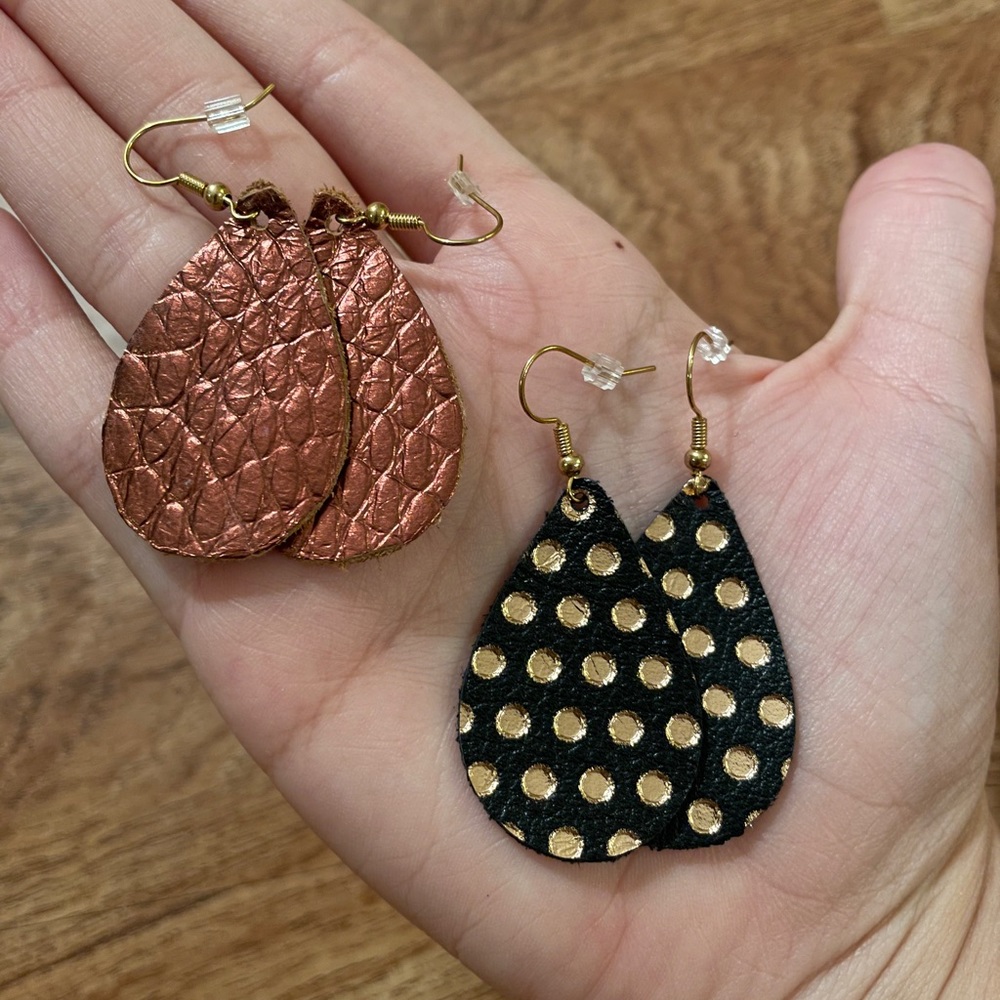 Set of 2 Leather Boutique Earrings
